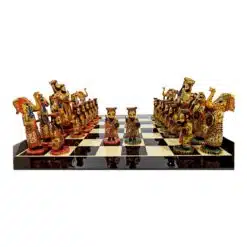 camel bone chess sets on wood chess board