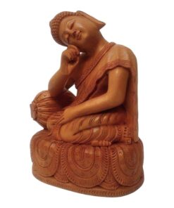 Wooden Carved Buddha figurines within resting pose
