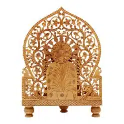 wooden hand carved stand for lord Ganesh murti back carving