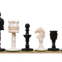 bone chess pieces black and white