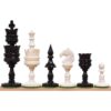Bone chess set pieces in black and white color