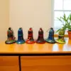 Colorful Metal Bells Wooden Table