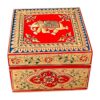wooden jewellery box hand painted red color theme