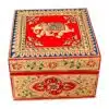 wooden jewellery box hand painted red color theme