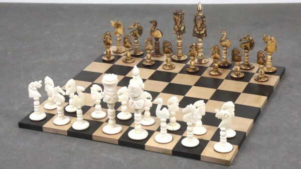 Elegant Animal Themed Chess Set