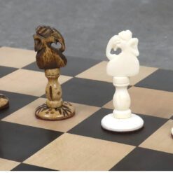 Elegant Brown And White Knights Chess Figures