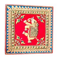 embossed elephant design made on wooden box