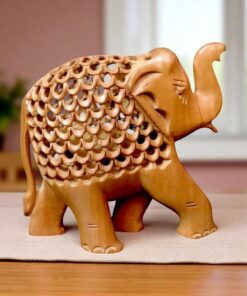 Handcrafted Wooden Elephant Sculpture