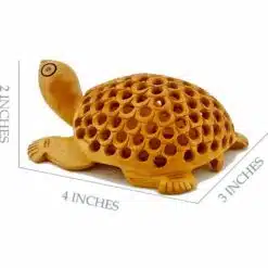 handmade turtle statue with size marking