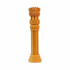 Wooden Lion Ashoka Stamb Carving