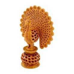 wooden peacock statue