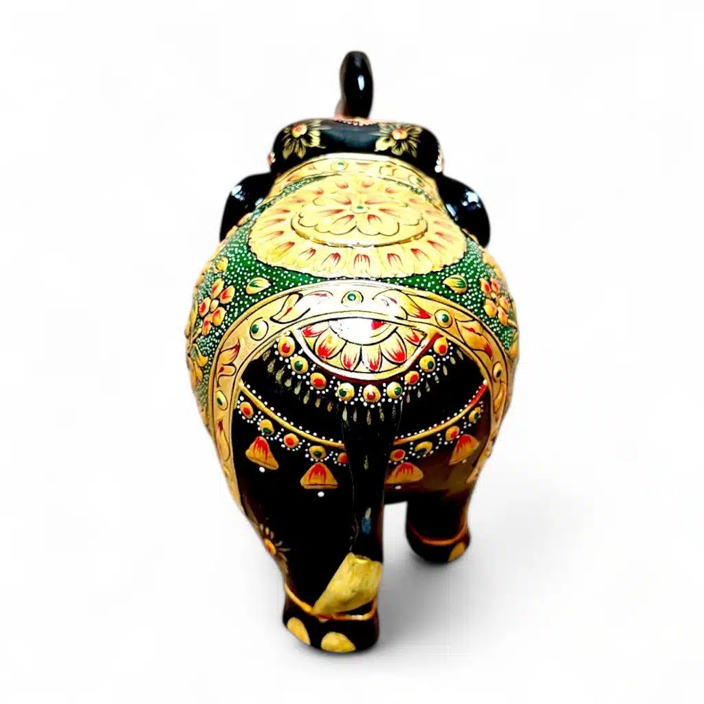 Wooden Hand Painted Elephant – Red & Green Variants 10CM - Image 5