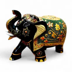 Wooden Hand Painted Elephant – Red & Green Variants 10CM - Image 2