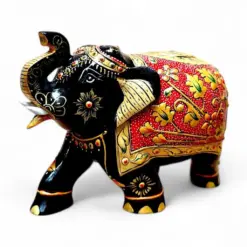 Wooden Hand Painted Elephant – Red & Green Variants 10CM - Image 7