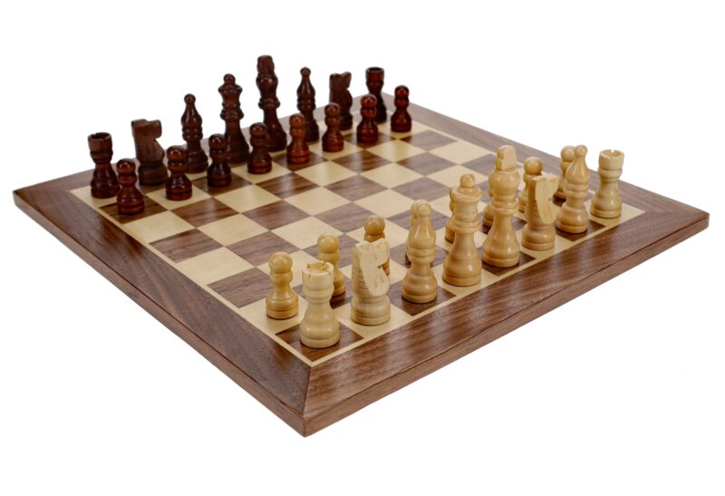wooden chess set on board