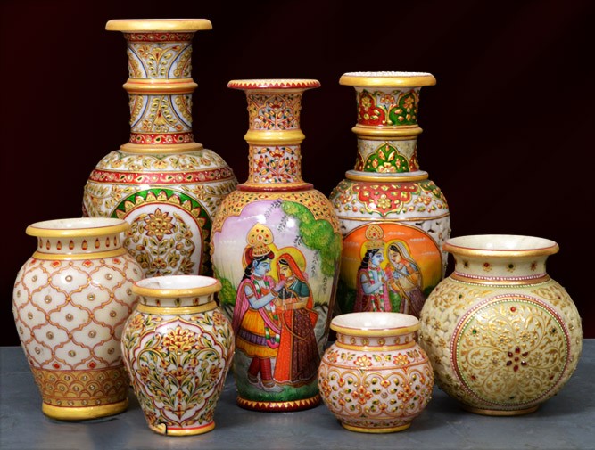 marble flower vase lotta and other items