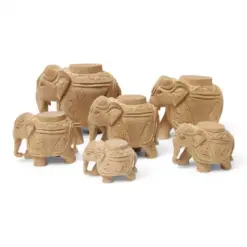 Wooden Elephant for option for homple tample piller use