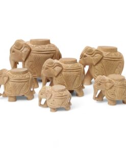 Wooden Elephant for option for homple tample piller use