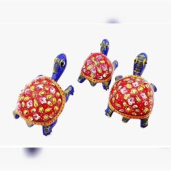 metal painted turtle statue