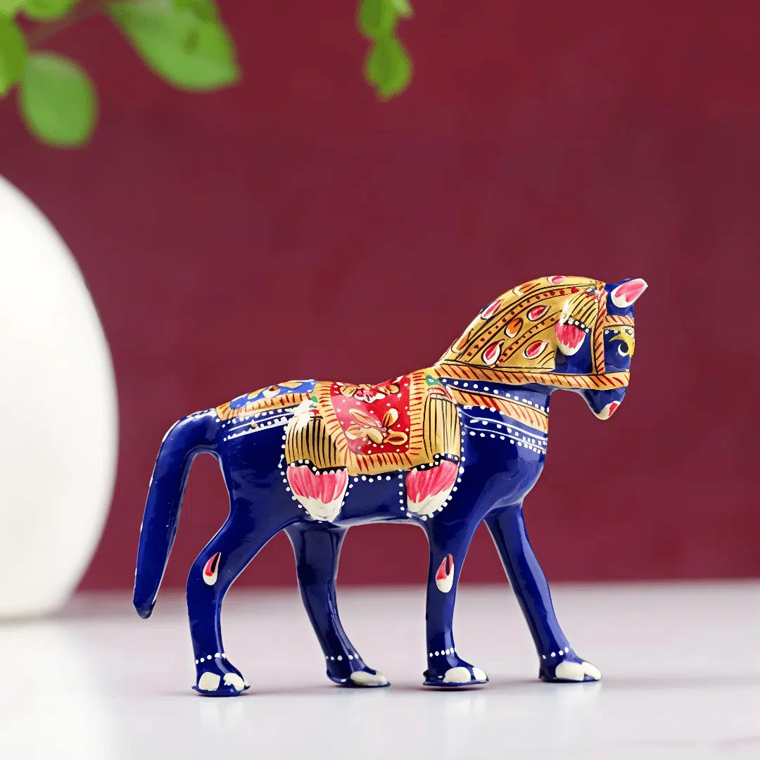 metal painted horse statue