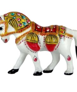 Metal painted horse statue