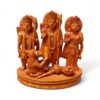 Wooden Lord Rama, Sita, Lakshmana and Hanuman devotional statue.