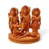Wooden Lord Rama, Sita, Lakshmana and Hanuman devotional statue.