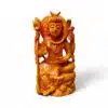 Hand-carved wooden Lord Shiva statue with trident, serpent, and blessing gesture.