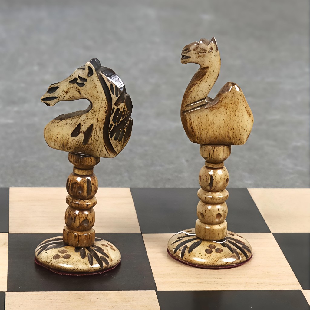 Hand-Carved Bone Owl Theme Chess Set | 4.1 Inch King Luxury Chess - Image 7