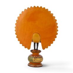 Hand Painted Wooden Peacock | Love Birds Wood Statue - Image 6