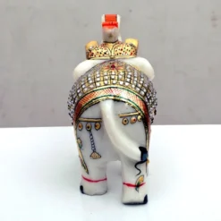 Hand Painted Marble Elephant | Handmade Decor - Image 7