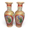 Hand Painted Marble Vase | Floral Decorative Vase