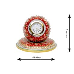 Hand Painted Marble Clock | Decorative Table Clock - Image 2