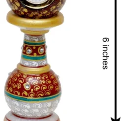 Marble Painted Pillar Watch | Handcrafted Marble Decor - Image 3