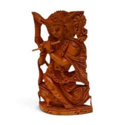 Sandalwood Lord Krishna Statue | Hand Carved Wooden Idol - Image 3