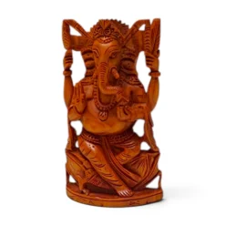 Sandalwood Ganesh Idol | Hand Carved Wooden Ganesha Statue - Image 3