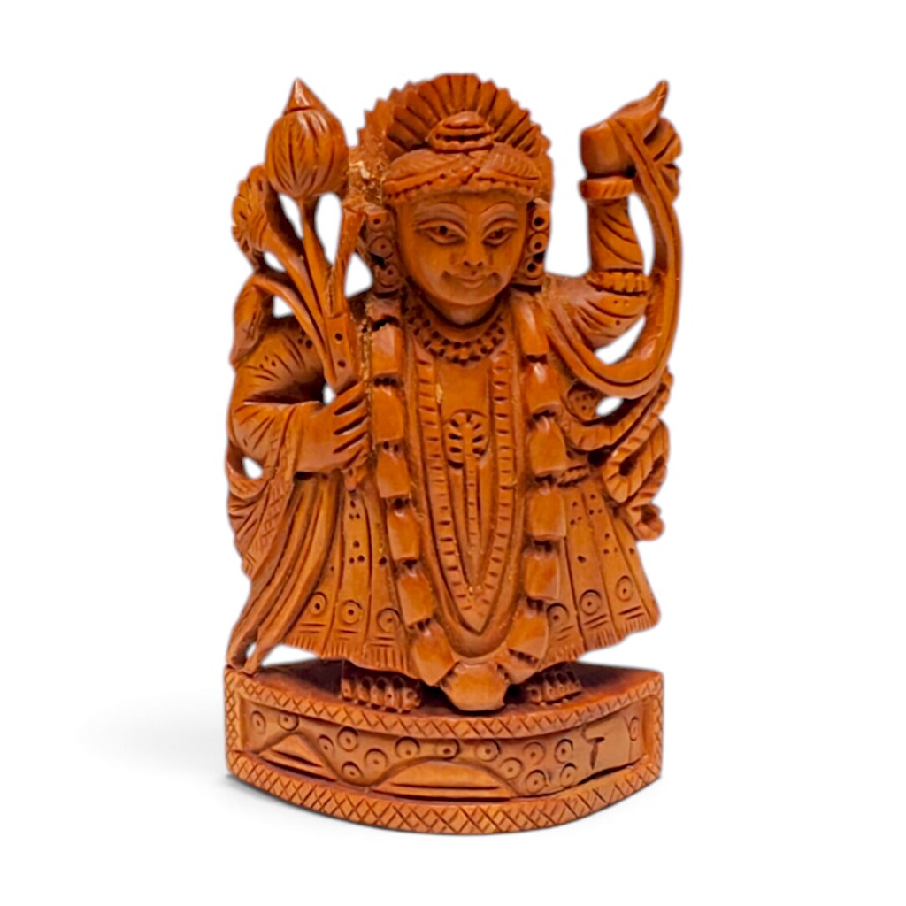 Sandalwood Srinath Ji Idol | Hand Carved Wooden Statue - Image 2