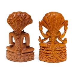 Sandalwood Parshwanath Padmavati Idols | Hand Carved - Image 5