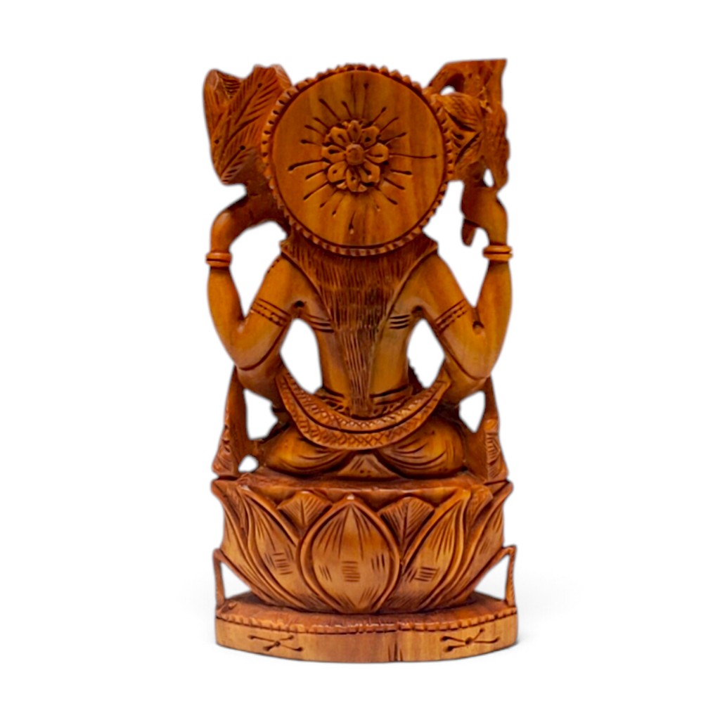 Sandalwood Saraswati Idol | Hand Carved Wooden Statue - Image 3