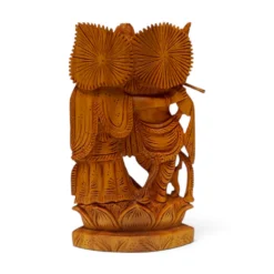 Sandalwood Radha Krishna Statue | Hand Carved Idol - Image 4