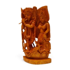 Sandalwood Radha Krishna Statue | Hand Carved Idol - Image 3