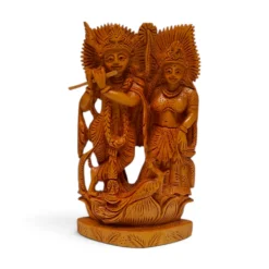 Sandalwood Radha Krishna Statue | Hand Carved Idol - Image 2