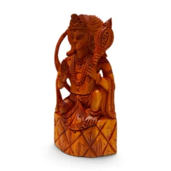 Sandalwood Lord Hanuman Murti | Hand Carved Wooden Idol - Image 4