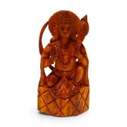 Sandalwood Lord Hanuman Murti | Hand Carved Wooden Idol - Image 2
