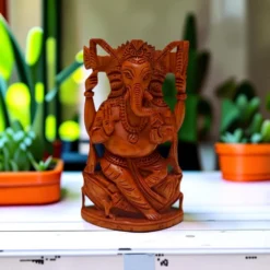 Sandalwood Ganesh Idol | Hand Carved Wooden Ganesha Statue
