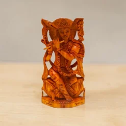 Sandalwood Lord Krishna Statue | Hand Carved Wooden Idol