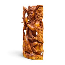 Sandalwood Lord Krishna Statue | Hand Carved Wooden Idol - Image 2