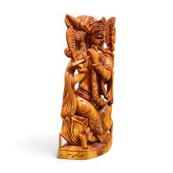 Sandalwood Lord Krishna Statue | Hand Carved Wooden Idol - Image 3