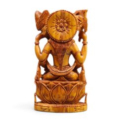 Sandalwood Saraswati Idol | Hand Carved Wooden Statue - Image 6