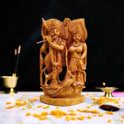 Sandalwood Radha Krishna Statue | Hand Carved Idol